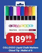 Collosso Liquid Chalk Markers Chisel Tip Wallet Of 8