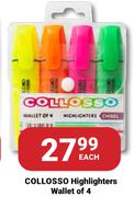 Collosso Highlighters Wallet Of 4-Each
