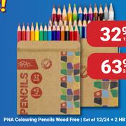 PNA Colouring Pencils Wood Free Set Of 12 + 2 HB