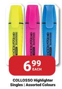 Collosso Highlighter Singles Assorted Colours-Each