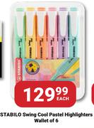 Stabilo Swing Cool Pastel Highlighters Wallet Of 6-Each