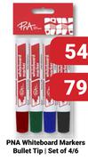 PNA Whiteboard Markers Bullet Tip Set Of 6