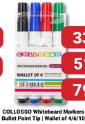 Collosso Whiteboard Markers Bullet Point Tip Wallet Of 6