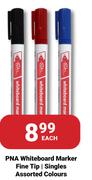PNA White board Marker Fine Tip Singles Assorted Colours-Each