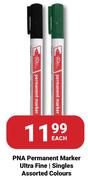 PNA Permanent Marker Ultra Fine Singles Assorted Colours-Each