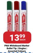 PNA Whiteboard Marker Bullet Tip Singles Assorted Colours-Each