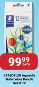 Staedtler Aquarelle Watercolour Pencils (Set Of 12)-Each