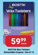 Bostik Wax Twisters Retractable Crayons (Set Of 12)-Each