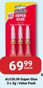 Alcolin Super Glue Value Pack-3 x 3g 