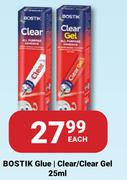 Bostik Glue Clear/Clear Gel-25ml Each
