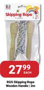 RGS Skipping Rope Wooden Handle 2m-Each
