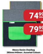 Meeco Denim Chairbag 440mm Assorted Colours