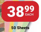 PNA Pastel Paper Pad Multicolour A4 50 Sheets 80gsm-Each