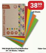 PNA Bright Board Pad Multicolour A4 20 Sheets 160gsm-Each