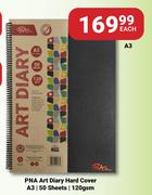  PNA Art Diary Hard Cover A3 50 Sheets 120gsm-Each