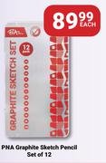 PNA Graphite Sketch Pencil Set Of 12-Each