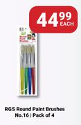 RGS Round Paint Brushes No.16 Pack Of 4-Each