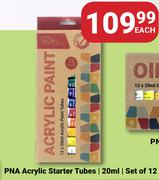 PNA Acrylic Starter Tubes Set Of 12 20ml-Each