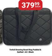 Trefoil Drawing Board Bag Padded & Quilted (A3) Black-Each