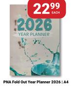 PNA Fold Out Year Planner 2026 | A4-Each
