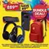 Volkano 10000mAh Power Bank, Bluetooth Headphone15.6" Laptop Backpack & Sandisk 32GB Flash Drive-All