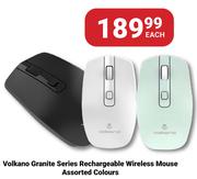 Volkano Granite Series Rechargeable Wireless Mouse (Assorted Colours)-Each
