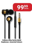 Volkano Alloy Series Metal Earphone (Assorted Colours)-Each