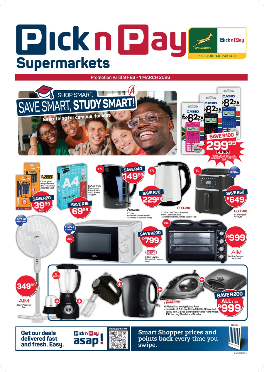 Pick n Pay : Save Smart, Study Smart (09 February - 01 March 2026)