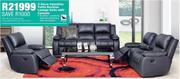 3 Piece Valentino Toffie Recliner Lounge Suite With Console