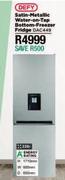Defy 226L Satin Metallic Water On Tap Bottom Freezer Fridge DAC449