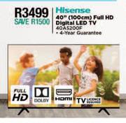 Hisense 40" (100cm) Full HD Digital LED TV 40A5200F