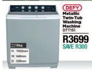 Defy 15Kg Metallic Twin Tub Washing Machine DTT151