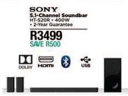 Sony 5.1 Channel Soundbar HT-S20R