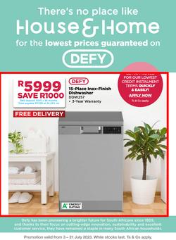 House & Home : Lowest Prices Guaranteed On Defy (3 July - 31 July 2023), page 1