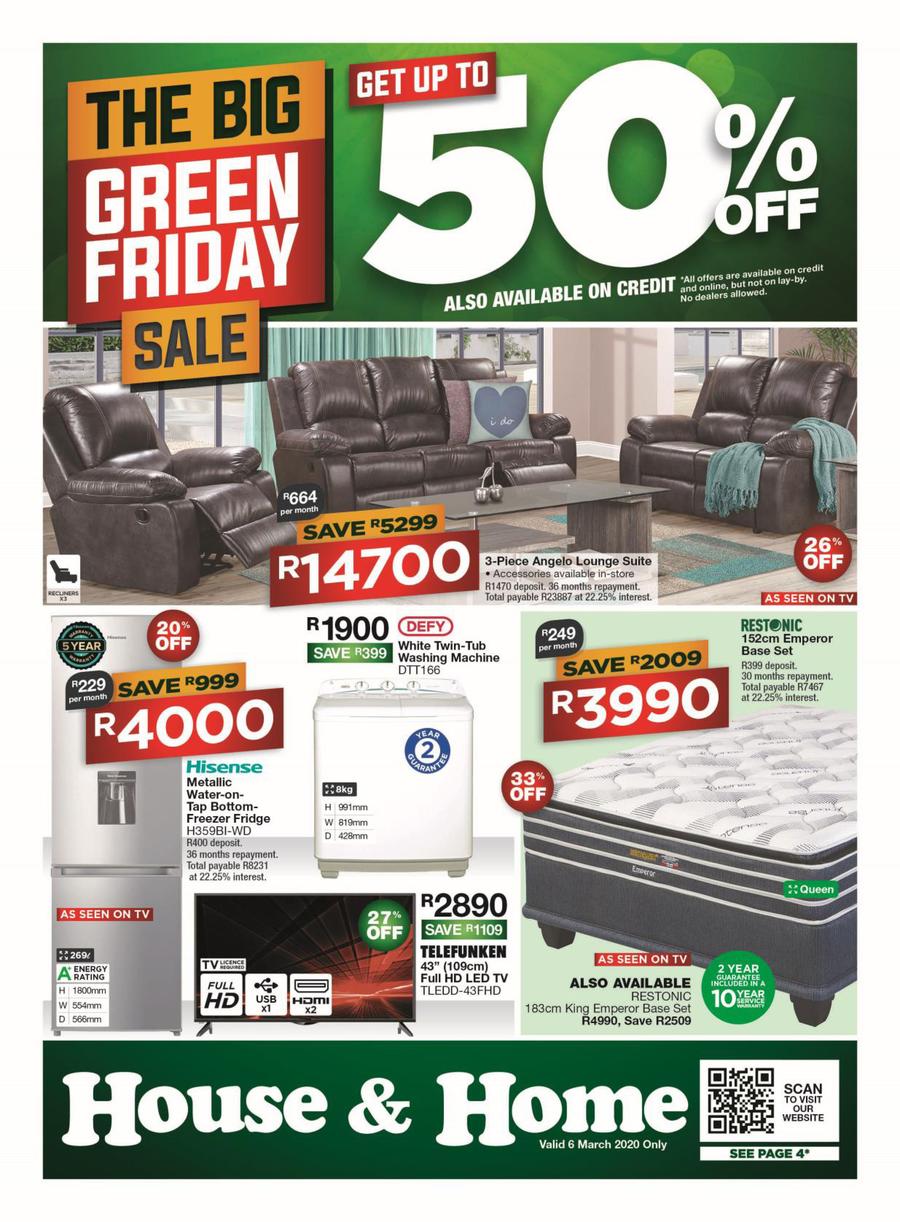 House Home The Big Green Friday Sale 06 March 2020 Only Www Guzzle Co Za