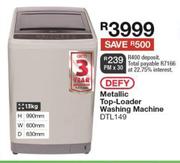 Defy 13Kg Metallic Top Loader Washing Machine DTL149