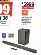 JBL 2.1 Channel Soundbar + Wireless Subwoofer 300W