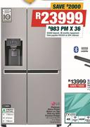 LG 601L Platinum Silver Finish Water On Tap Side By Side Freezer Fridge GC-L247SLUV