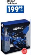Absolut Plus 2 Glasses-750ml