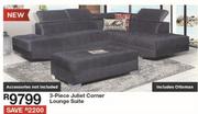 3 Piece Julliet Corner Lounge Suite Including Ottoman
