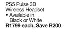 Sony PS5 Pulse 3D Wireless Headset-Each