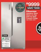 Hisense Stainless Steel Water-On-Tap Side-By-Side Freezer Fridge H670SS-WD