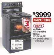 Defy 4-Plate Kitchenaire Stove DSS494 621