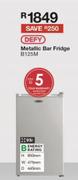 Defy 93Ltr Metallic Bar Fridge B125M