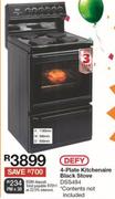 Defy 4 Plate Kitchenaire Black Stove DSS494