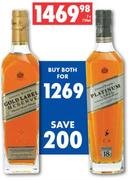 Johnnie Walker Gold Label Reverse 750ml +Platinum Label 750ml-For Both