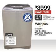 1Whirlpool 13kg Metallic Top Loader Washing Machine WTL1300SL