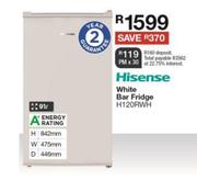 Hisense 91Ltr White Bar Fridge H120RWH