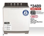 Defy 18kg White Twin Tub Washing Machine DTT180