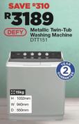 DEFY Metallic Twin Washing Machine - DTT151